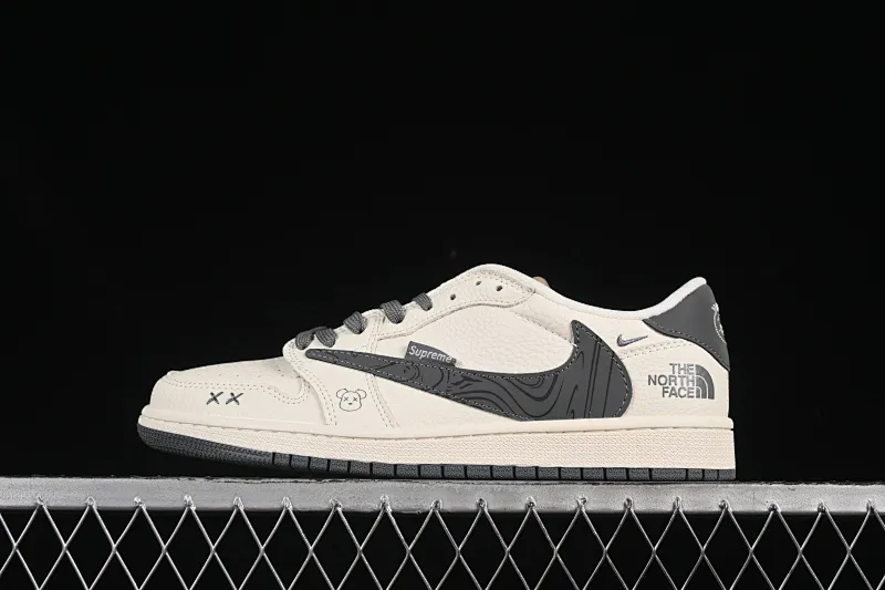 All categories Air Jordan Jordan series basketball shoes Air Jordan 1 Low high-end custom low-top sneakers Travis Scott x Fragment Design x Air Jordan 1 Low OG SP AJ1 Joe 1 North Face joint beige wave low-top cultural casual sneakers XS2024-013